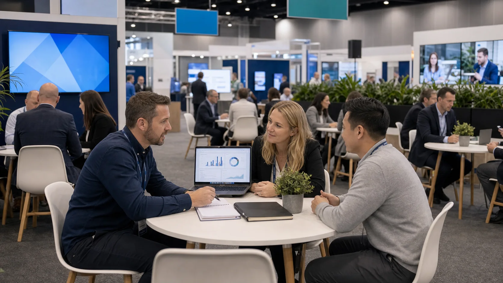 SmallBiz Melbourne consultation table with an advisor and business owners